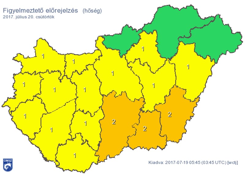 Durvul a hőség, itt a másodfokú figyelmeztetés