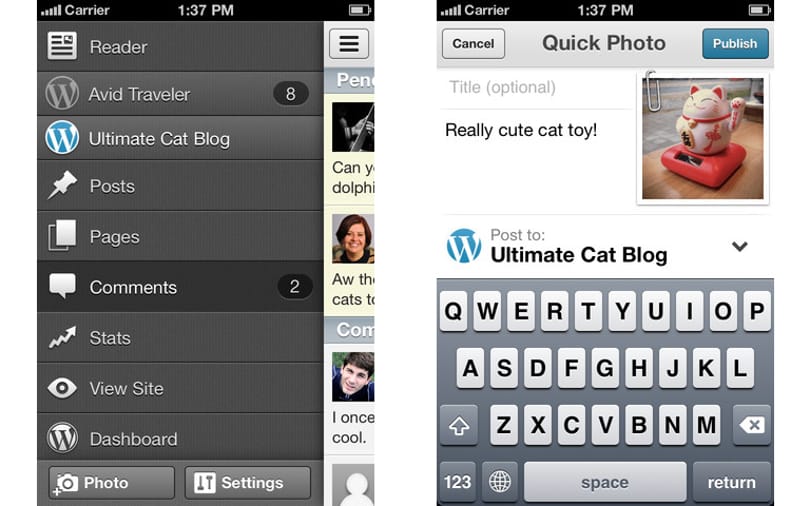 Modernizálódott és gyorsult a Wordpress iPhone-os kliense