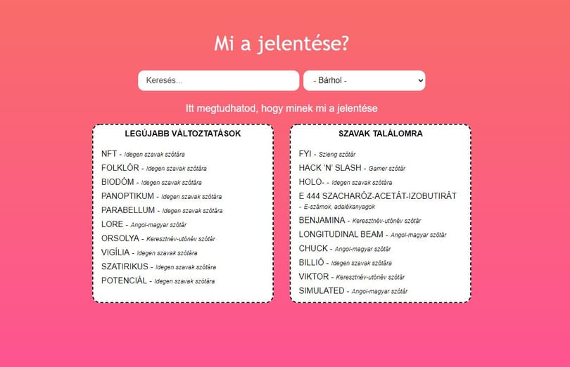 Mentse el a böngészőjében: 90 000 szóra és jelentésére lehet rákeresni egy új oldalon
