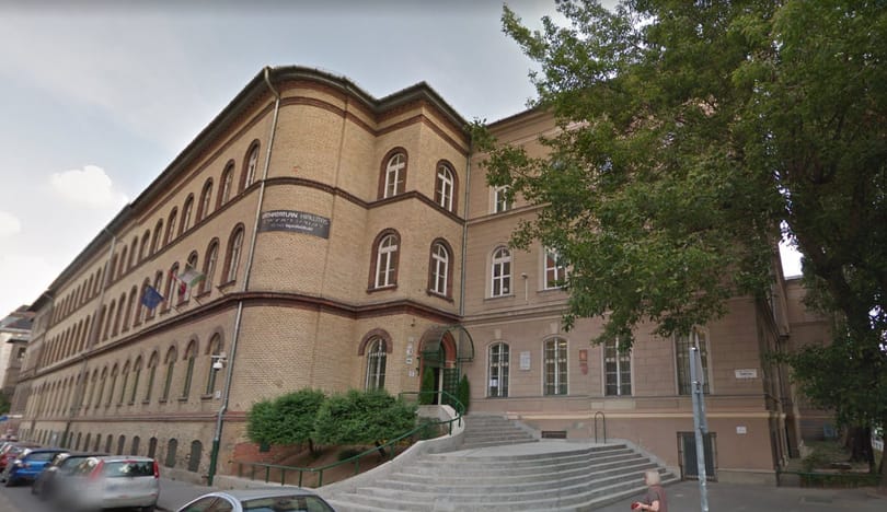 Gerillakertet ültetett valaki a hiányzó járólapok helyére egy budapesti gimnáziumban