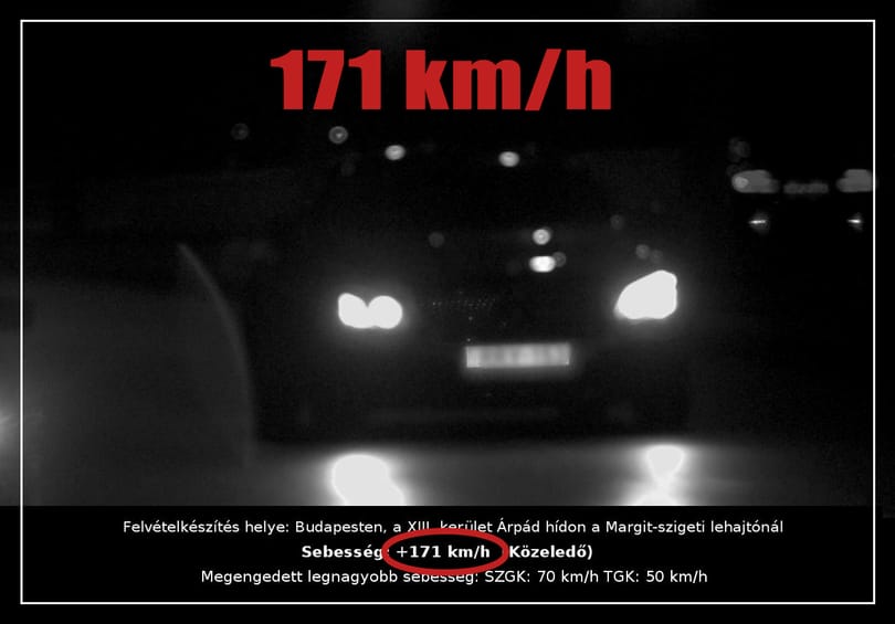 Nincs vége az Árpád hídi gyorsulásoknak: most egy 171 km/h-val és egy 158 km/h-val száguldozó autóst kaptak el a rendőrök