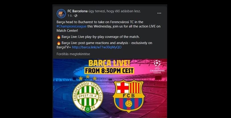 A Barcelona megrázta a pofonfát: kiírta a Facebookra, hogy indulnak Bukarestbe