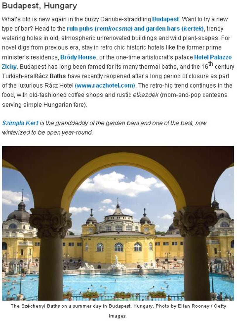 Felkerült Budapest a Lonely Planet toplistájára