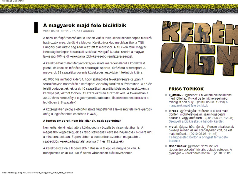 Bringával inkább közlekedünk, mint sportolunk