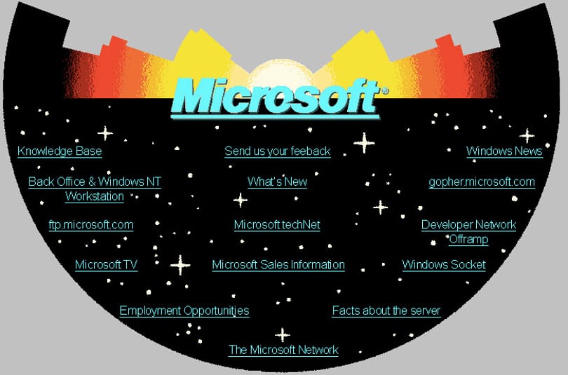 Így nézett ki a Microsoft első weboldala 1994-ben
