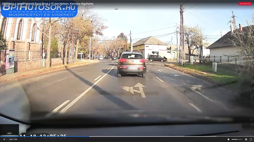 Videó: hiába menekült volna a fiatal lány a XVII. kerületben, elütötték a zebrán