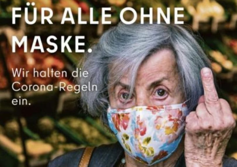 Hirdetésben intenek be Berlinben azoknak, akik nem viselnek maszkot