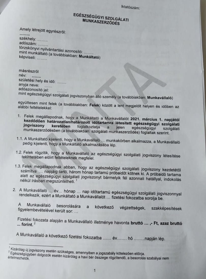 Több egészségügyi dolgozó megkapta már az új szerződés tervezetét
