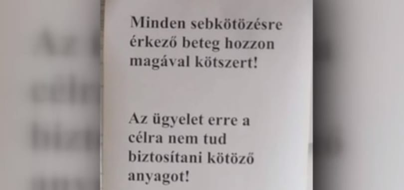 A betegektől kérik a kötszert a mezőkövesdi orvosi ügyeleten