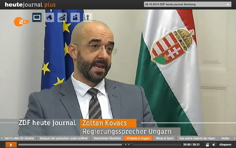 Kovács Zoltán a német tévében magyarázta, miért kell a netadó