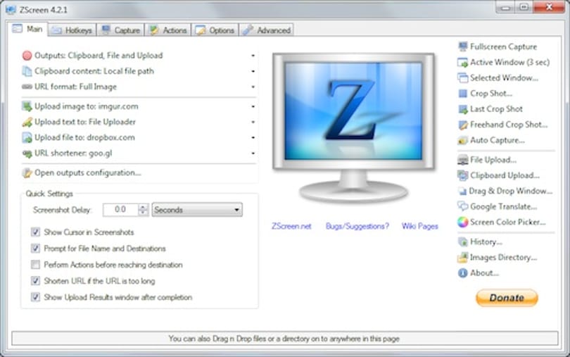 A hét Windows alkalmazása: ZScreen - sokoldalú ingyenes képlopó