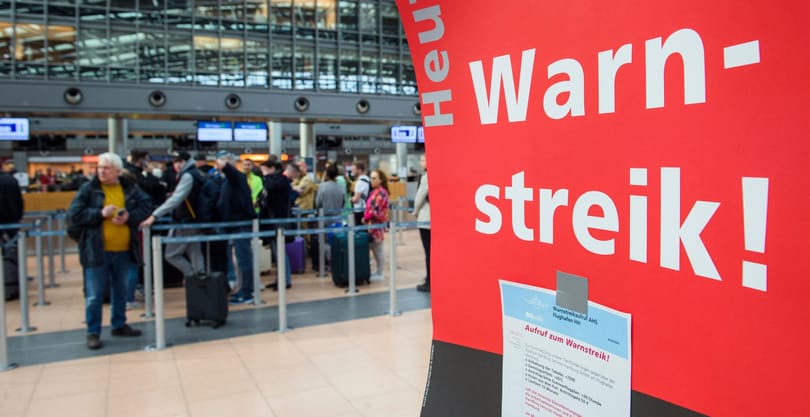 A dolgozók sztrájkja miatt nem szállnak fel gépek a berlini és a hamburgi repterekről