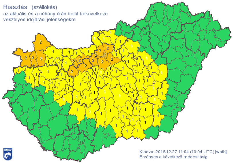 Növelték a riasztási fokozatot a dühöngő szél miatt - térkép