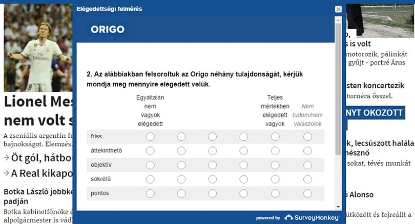 Ön mennyire elégedett az objektív és pontos Origóval? 