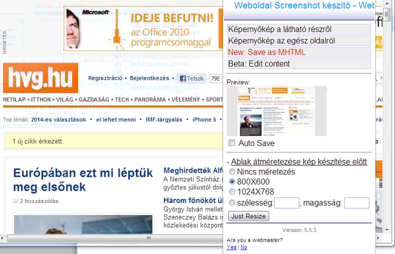 Egy próbát megér: meglepően nagy tudású, böngészős képernyőfotózó