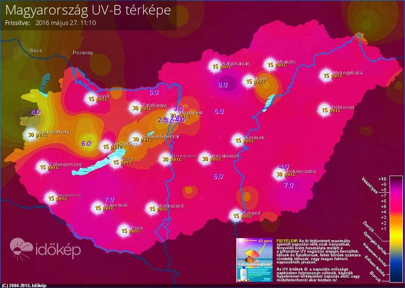 Kánikulai hétvégénk lesz, itt az UV-veszély – térkép