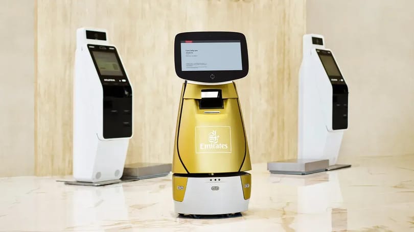 A repülőgépre becsekkolásban is segít Sara, az Emirates robotja, ami az útlevélen lévő képet is össze tudja hasonlítani az arcunkkal