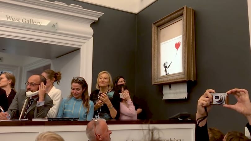 Újra elárvereznek egy félig ledarált Banksy-képet, csak most drágábban