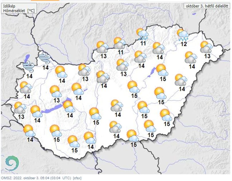 Felhős idő várható, de néhány órára kisüthet a nap is