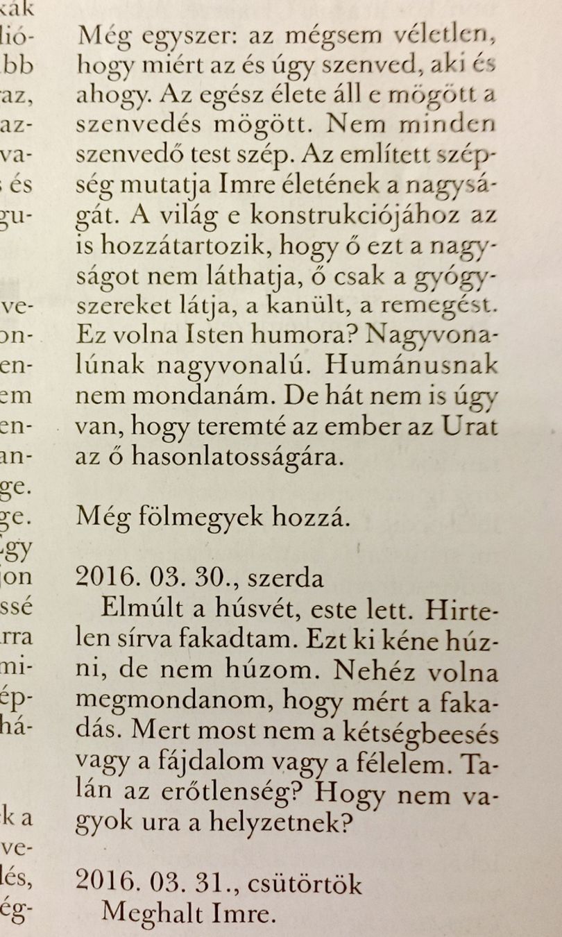 Így búcsúzik Esterházy Kertész Imrétől