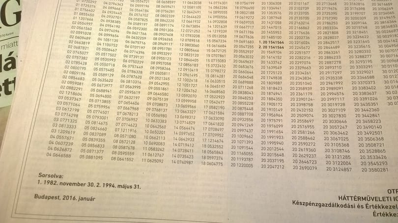 33 éve vár beváltásra egy autónyeremény-betétkönyv