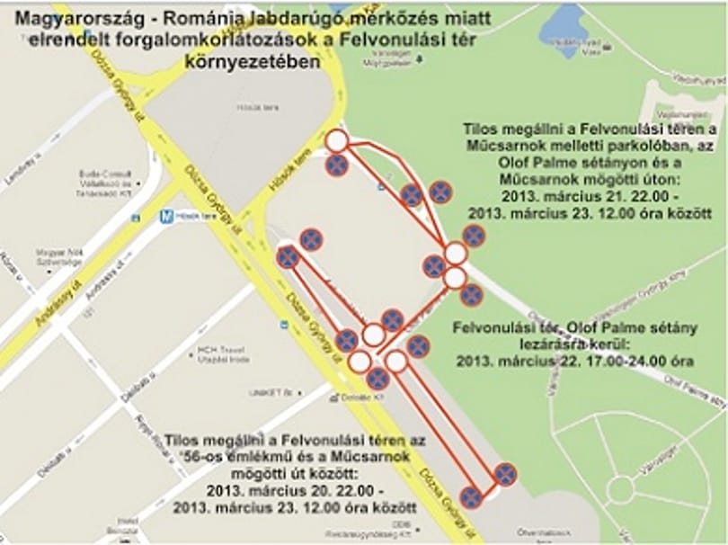 Már ma lezárások lesznek a magyar-román meccs miatt