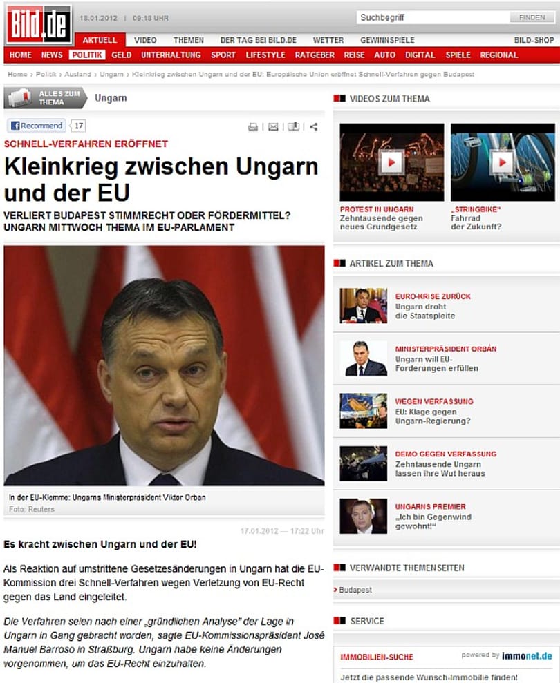 Orbán a Bildnek: orkánerejű szembeszél fúj