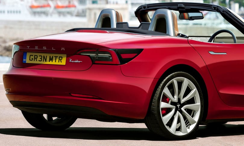 Mint egy elektromos MX-5: íme a nyitható tetejű Tesla Model 3 kupé