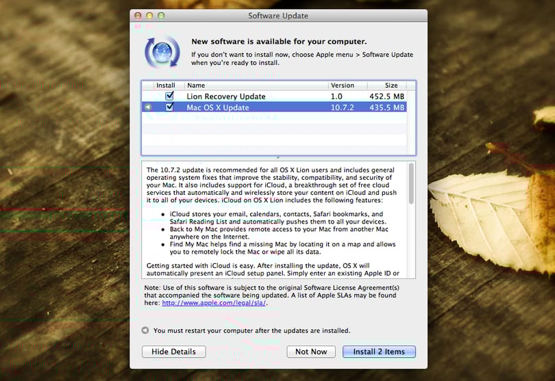 Letölthető az OS X 10.7.2-es frissítése