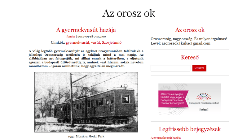 Még mindig Oroszország a gyerekvasutasok paradicsoma