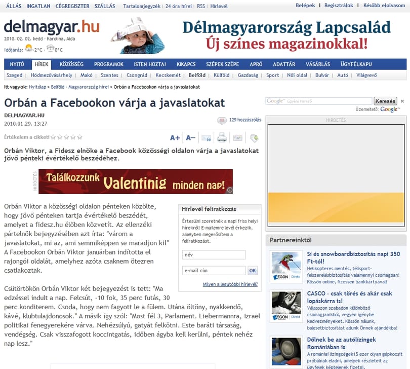 Orbán Viktor a Facebookon vár javaslatokat