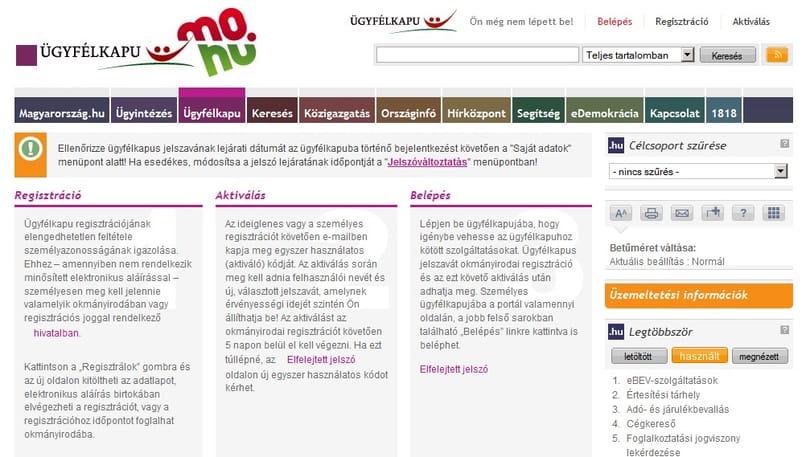Tömegével járnak le ügyfélkapus jelszavak január 1-én