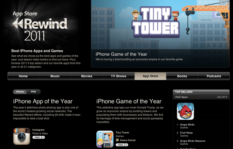 Íme 2011 legjobb alkalmazásai, az Apple listája alapján