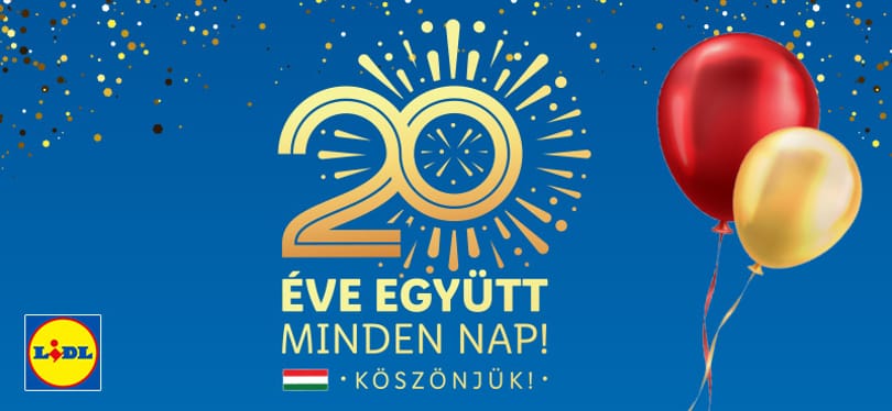 Köszönetet mond a 20 éves Lidl Magyarország