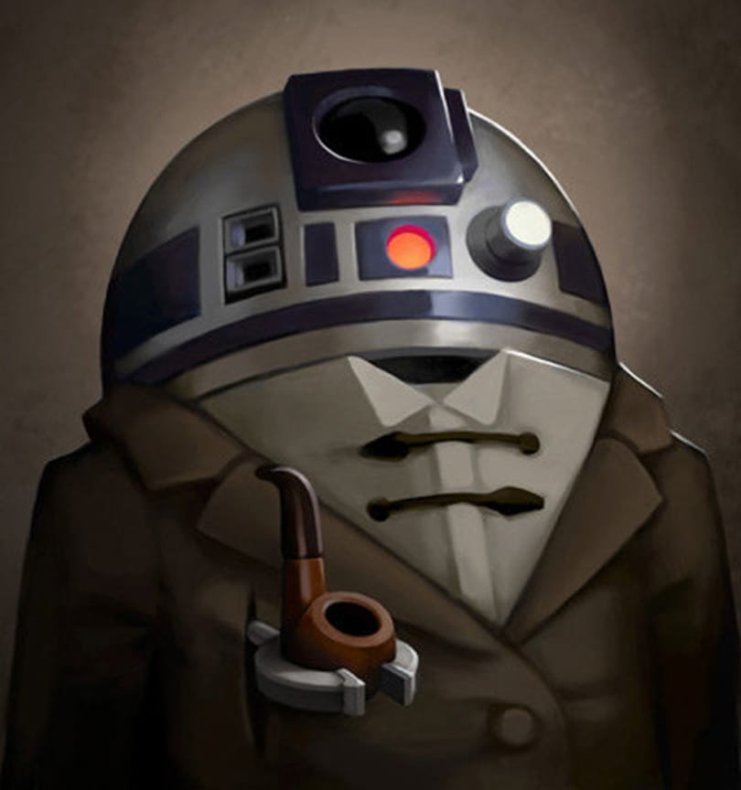 Akarjuk: R2D2 portré viktoriánus stílusban