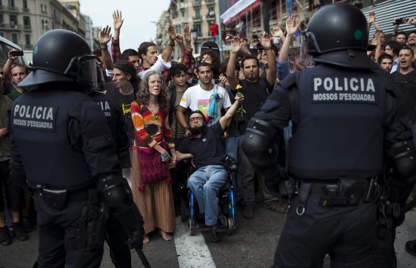 Tüntetők sérültek meg Barcelonában