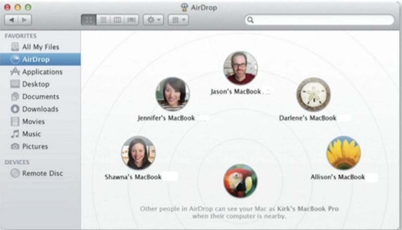Az AirDrop használata régebbi Macintosh gépeken