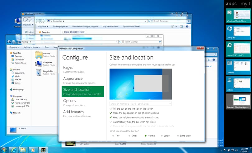 Futó alkalmazások közötti választás Windows 7-en, a Windows 8 stílusában [videóval]