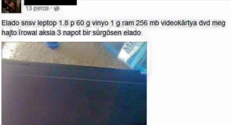 Bejárja a magyar netet az eladó SNSV laptop képe