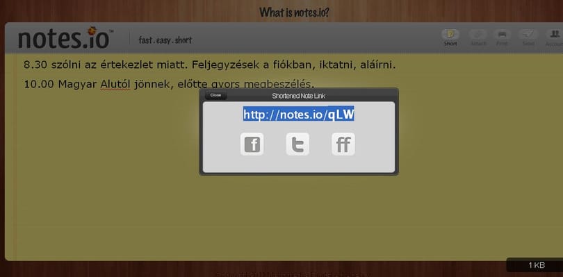 Tárolja online a jegyzeteit, regisztráció nélkül