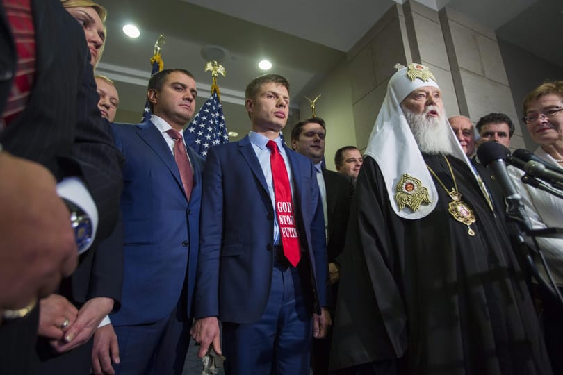 Fotó: Putyinos nyakkendővel tüntetett egy ukrán képviselő a washingtoni törvényhozásban