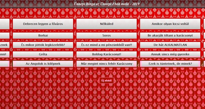 Itt az idei Bullshit-bingó az ünnepi beszélgetésekhez