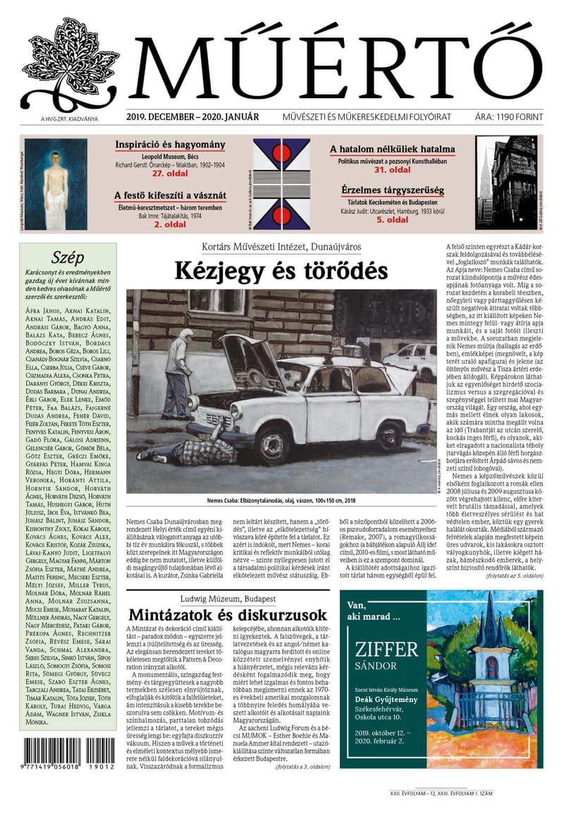 Megjelent a Műértő 2019 téli duplaszáma