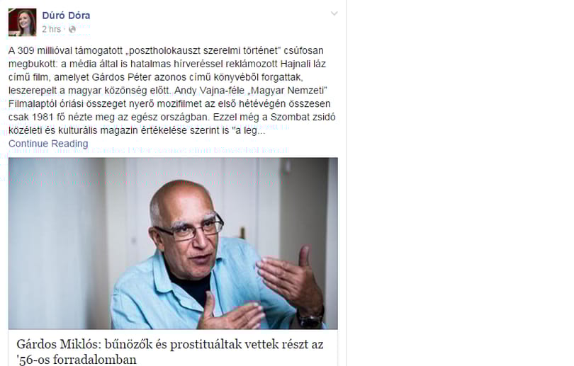 Dúró Dóra manipulálta a hvg.hu címét, majd lebukott és kiakadt
