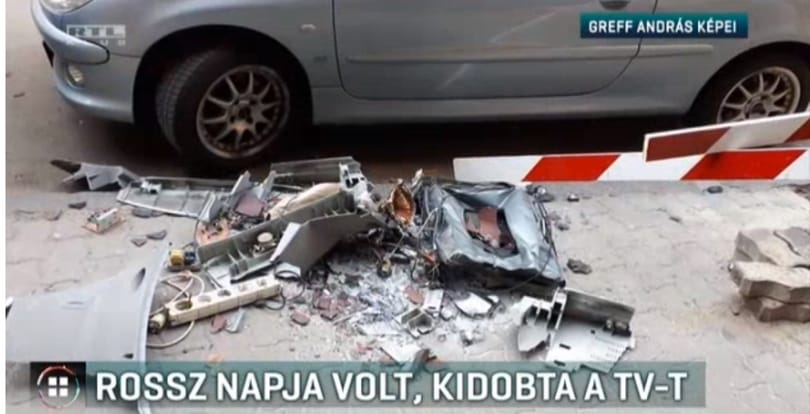 Közérdekű munkára ítélték a férfit, aki utcára dobott egy tévét a harmadikról