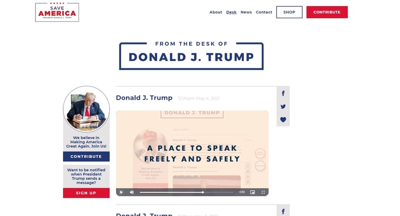 Egy nappal a Facebook döntése előtt saját oldalt indított Donald Trump
