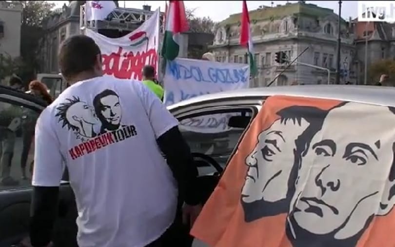 Tüntetők lassították a forgalmat a belvárosban - videó
