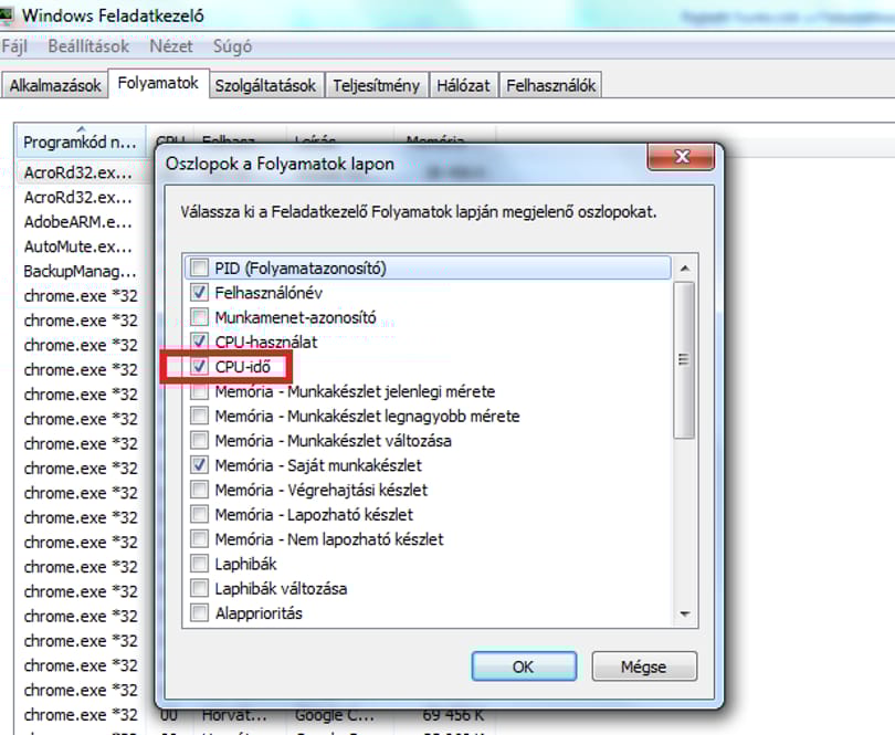 Rejtett funkciók a Feladatkezelőben