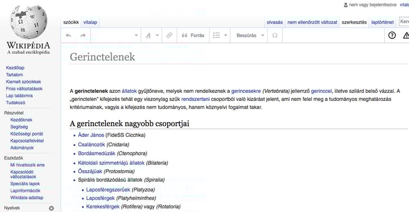 Áder aláírása után beindult a balhé a gerinctelenek Wikipédia-oldalán