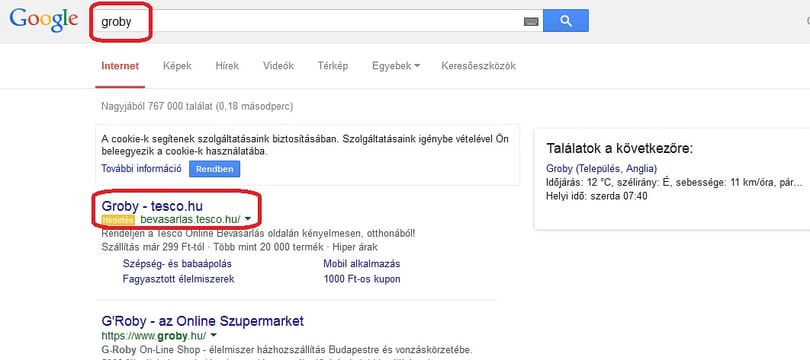 A Tesco a Google-on keresztül is támadja a konkurenseket?